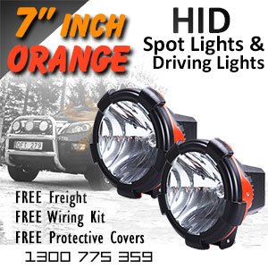 DR500 7 Inch HID Spot and Driving Lights Orange